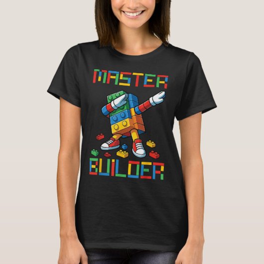 Master Builder Tee Dabbing Blocks Bricks Building  (Vorderseite)