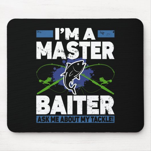 Master Byiter Shirt Funny Fishing Fisherman Fish Mousepad (Vorne)
