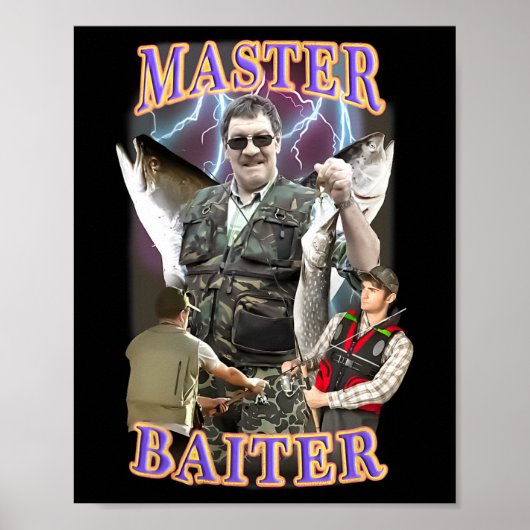 Master Byiter Vintag B Fishing Funny Angler Poster (Vorne)