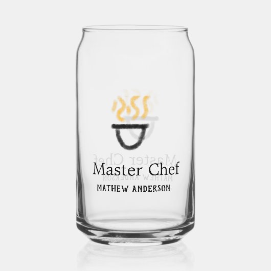 Master chef add name black pan yellow fire fume co dosenglas (Rückseite)