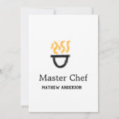 Master chef add name black pan yellow fire fume co einladung (Rückseite)
