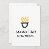 Master chef add name black pan yellow fire fume co einladung (Vorne/Hinten)