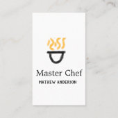 Master chef add name black pan yellow fire fume co visitenkarte (Rückseite)