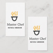 Master chef add name black pan yellow fire fume co visitenkarte (Vorne/Hinten)