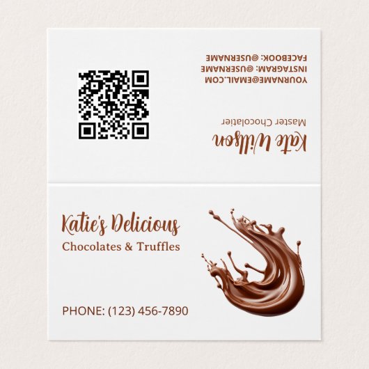 Master Chocolatier QR Visitenkarten (Außenseite Aufgefaltet)