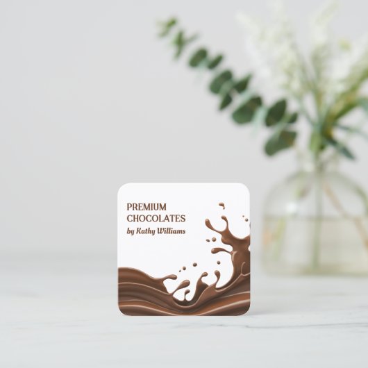 Master Chocolatier Quadratische Visitenkarte (Stehend Vorderseite)