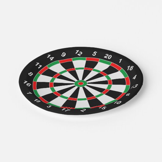 Master Darts Board Basic Round-Target Classic-Spie Pappteller (Schrägansicht)
