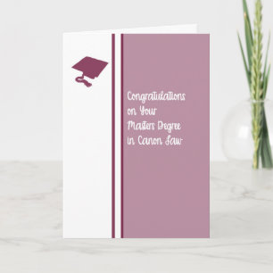 Master Degree Card für Canon Law Karte