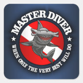 Master Diver (Hammerhead) Quadratischer Aufkleber (Vorderseite)