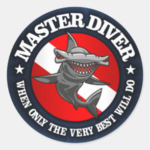 Master Diver (Hammerhead) Runder Aufkleber