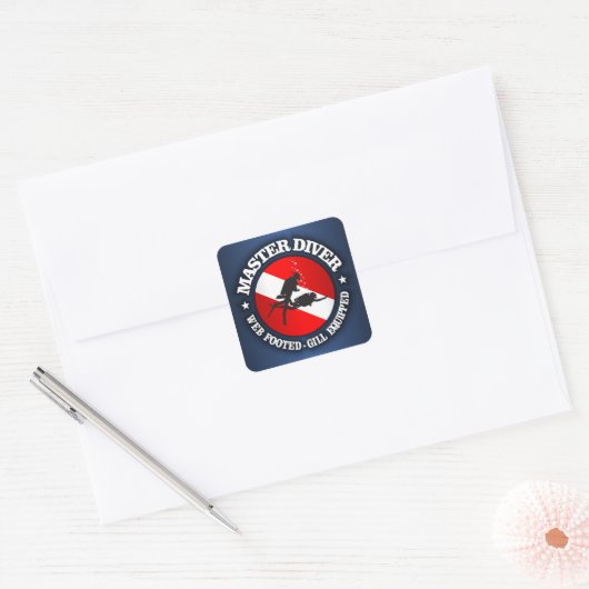 Master Diver (Medallion) Quadratischer Aufkleber (Umschlag)