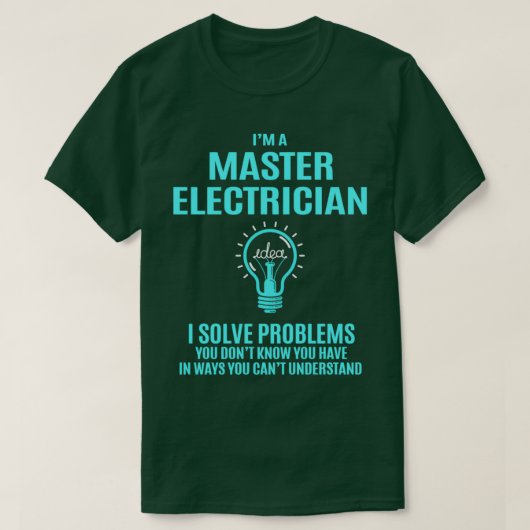 Master Electrical I Löst Probleme Geschenkartikel T-Shirt (Design vorne)