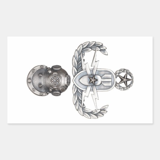 Master EOD 2. Klasse Taucher Rechteckiger Aufkleber (Vorderseite)