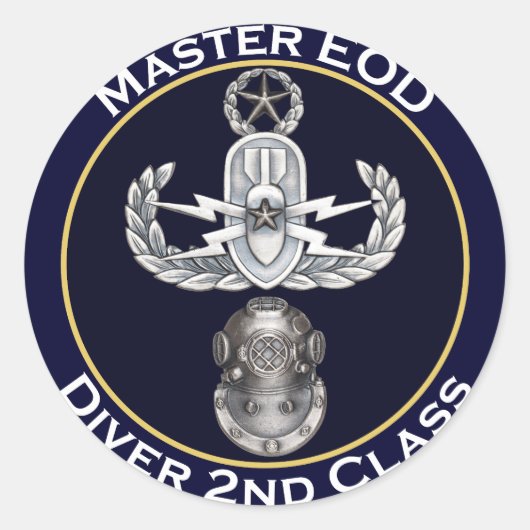 Master EOD 2. Klasse Taucher Runder Aufkleber (Vorderseite)