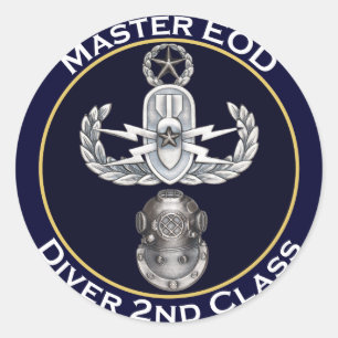 Master EOD 2. Klasse Taucher Runder Aufkleber