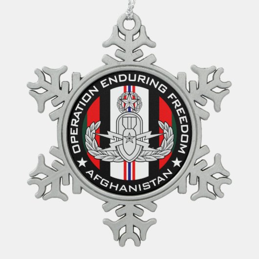 Master EOD OEF Schneeflocken Zinn-Ornament (Vorderseite)