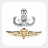 Master EOD Parachutist Quadratischer Aufkleber (Vorderseite)
