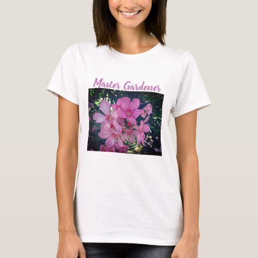 Master Gardener Bright Pink Oleander Foto Blume T-Shirt (Vorderseite)