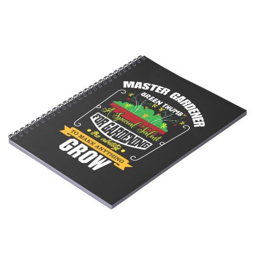 Master Gardener Green Thumb Pflanze Blume Notizblock (Linke Seite)