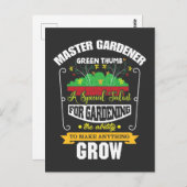 Master Gardener Green Thumb Pflanze Blume Postkarte (Vorne/Hinten)