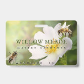 Master Gardener ID Abzeichen mit Blume und Bienen Ausweis (Vorderseite)