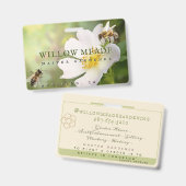 Master Gardener ID Abzeichen mit Blume und Bienen Ausweis (Vorder- & Rückseite)