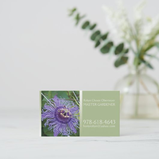 Master Gardener Light Green Olive Business Card Visitenkarte (Stehend Vorderseite)