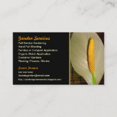 Master Gardener Peace Lily Business Card Visitenkarte (Vorderseite)