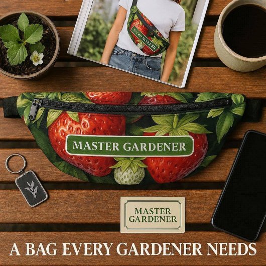 Master Gardener Strawberry Print Bauchtasche