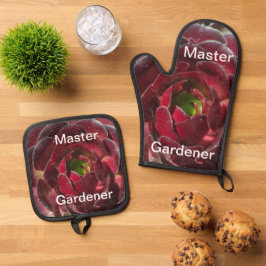 Master Gardener Succulent Foto Garden Landscaper Ofenhandschuh & Topflappen-Set