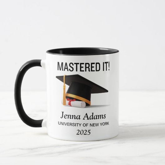 Master-Grad-Abschluss meistert es Tasse (Links)