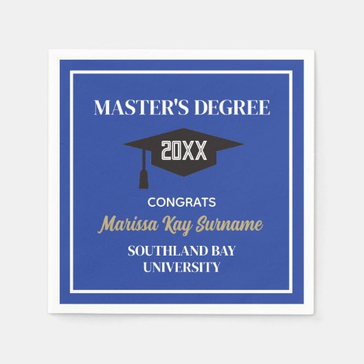 Master-Grad-Glückwünsche! CUSTOM Grad Napkins Serviette (Vorderseite)