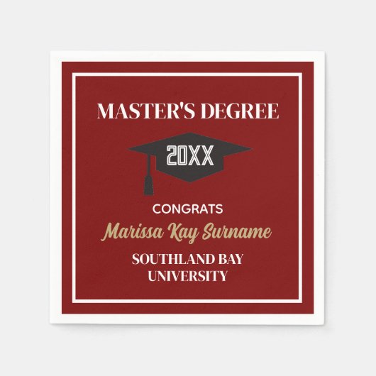 Master-Grad-Glückwünsche! CUSTOM Grad Napkins Serviette (Vorderseite)