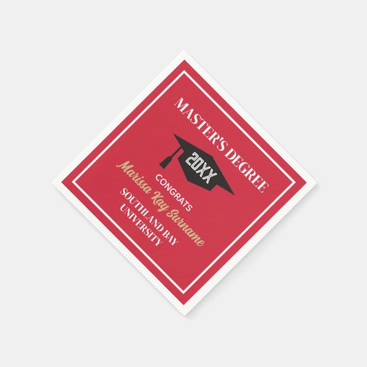 Master-Grad-Glückwünsche! CUSTOM Grad Napkins Serviette (Ecke)