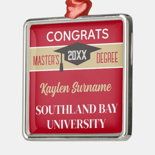 Master-Grad-Glückwünsche! CUSTOM Ornament Aus Metall (Links)