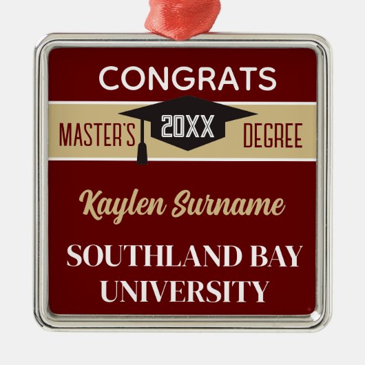 Master-Grad-Glückwünsche! CUSTOM Ornament Aus Metall (Vorne)