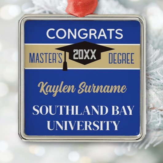 Master-Grad-Glückwünsche! CUSTOM Ornament Aus Metall