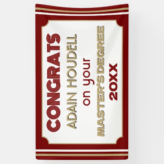 Master-Grad-Glückwünsche! Personalisiert Banner (Vertikal)