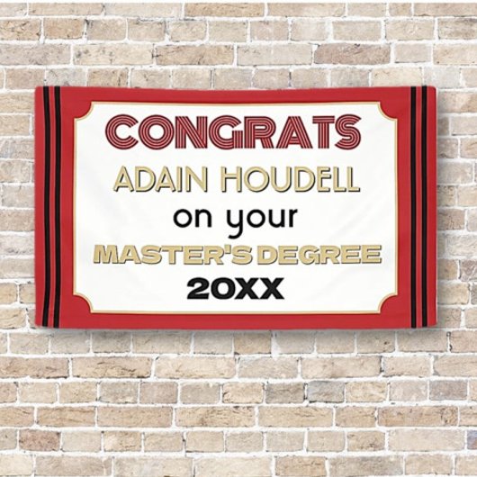 Master-Grad-Glückwünsche! Personalisiert Banner