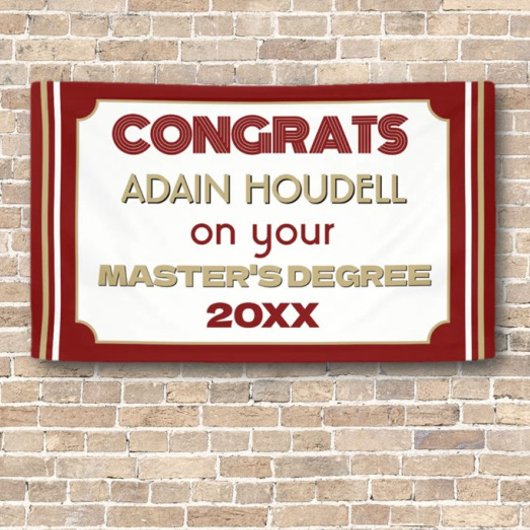 Master-Grad-Glückwünsche! Personalisiert Banner