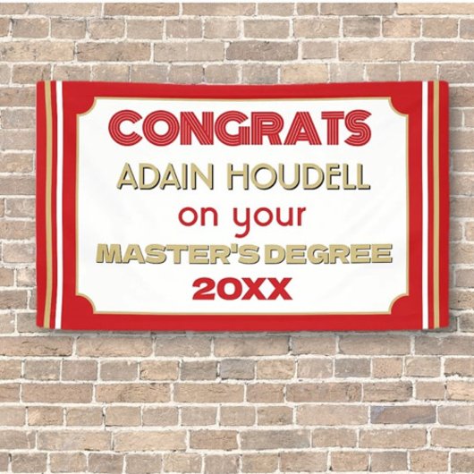 Master-Grad-Glückwünsche! Personalisiert Banner
