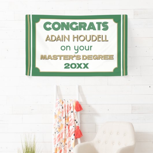Master-Grad-Glückwünsche! Personalisiert Banner (Insitu)