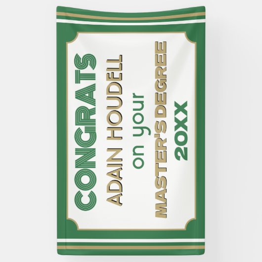 Master-Grad-Glückwünsche! Personalisiert Banner (Vertikal)