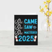 Master-Grad Sie kam sah meistern 2025 Mädchen Karte (Gelbe Blume)