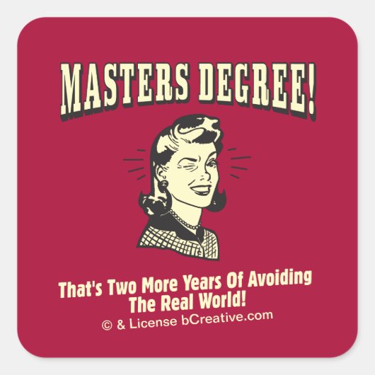 Master-Grad: Vermeiden der realen Welt Quadratischer Aufkleber (Vorderseite)