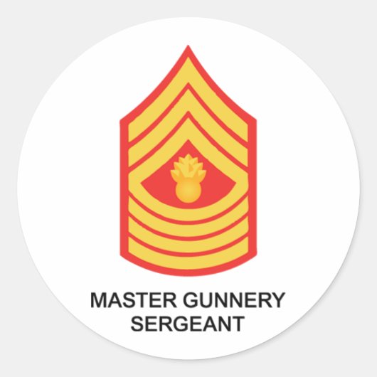 Master Gunnery Sergeant Runder Aufkleber (Vorderseite)