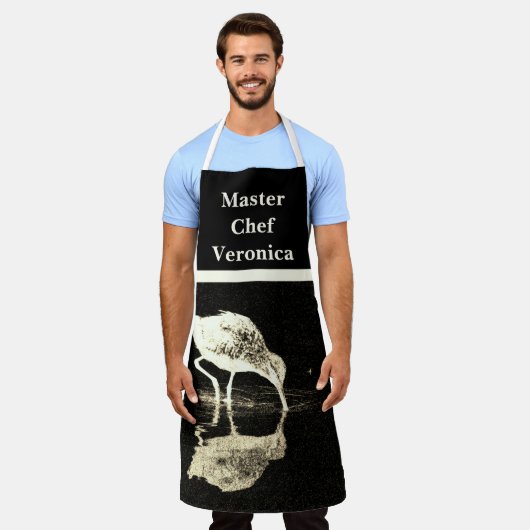 Master Koch Bird Reflection Schwarz-weiß Animal Schürze (Getragen)