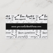 Master Koch Bon Appetit Food Lover Visitenkarte (Rückseite)