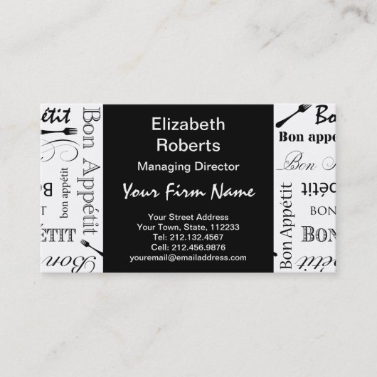 Master Koch Bon Appetit Food Lover Visitenkarte (Vorderseite)