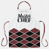 Master Koch Name personalisierter schwarzer Granat Schürze (Vorderseite)